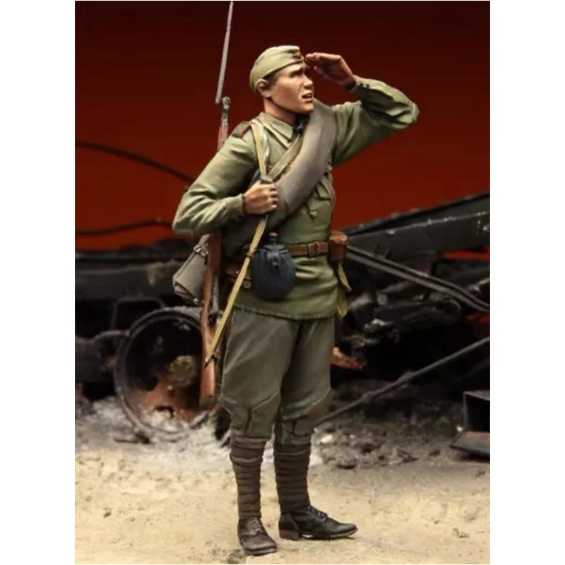 1/35 WWI British Infantry Soldier in Salute, Resin Model Figure Kit, Unassembled and Unpainted