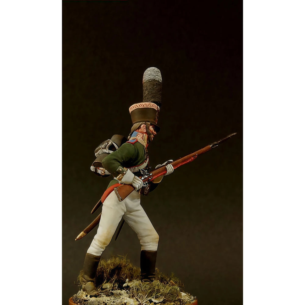 54mm Napoleonic Russian Guards Rifle Regiment NCO, Resin Model Figure Kit, Unassembled and Unpainted