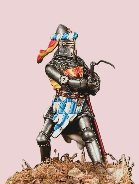 1/32 Medieval German Knight in Ornate Armor with Lance, Resin Model Figure Kit, Fantasy Theme, Unassembled and Unpainted