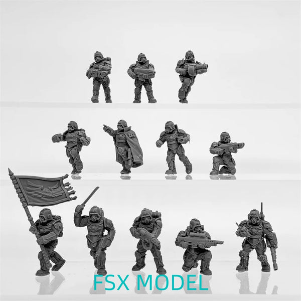 Grim Guard Elites, 15 Figures, Resin Model Figure Kit, Fantasy Theme, Unassembled and Unpainted