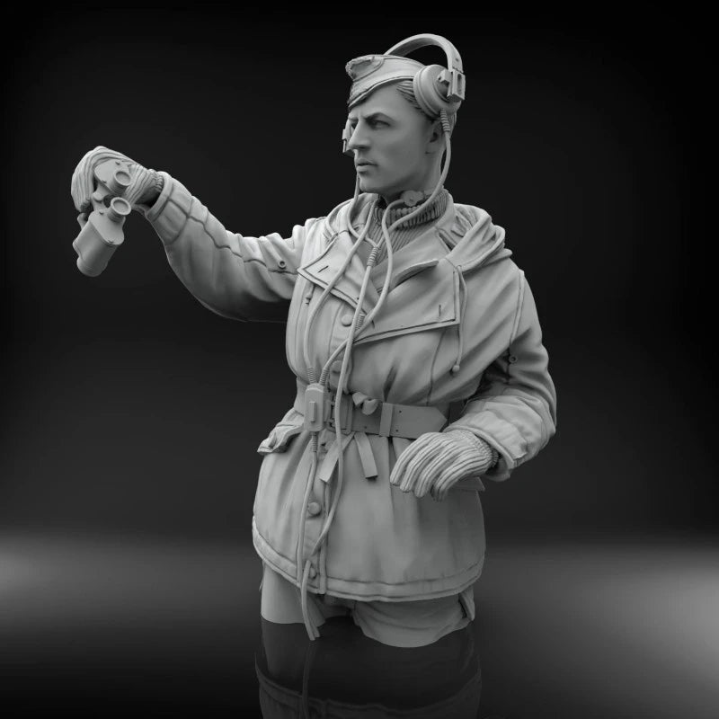 1/16 WWII Military Officer, Resin Model Bust Kit, Unassembled and Unpainted