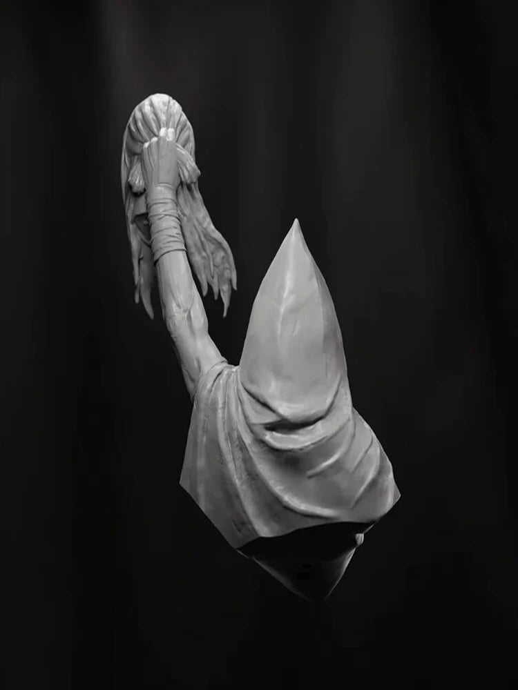 1/12 Medieval High Elf Sorceress with Raised Hand, Resin Model Bust Kit, Unassembled and Unpainted