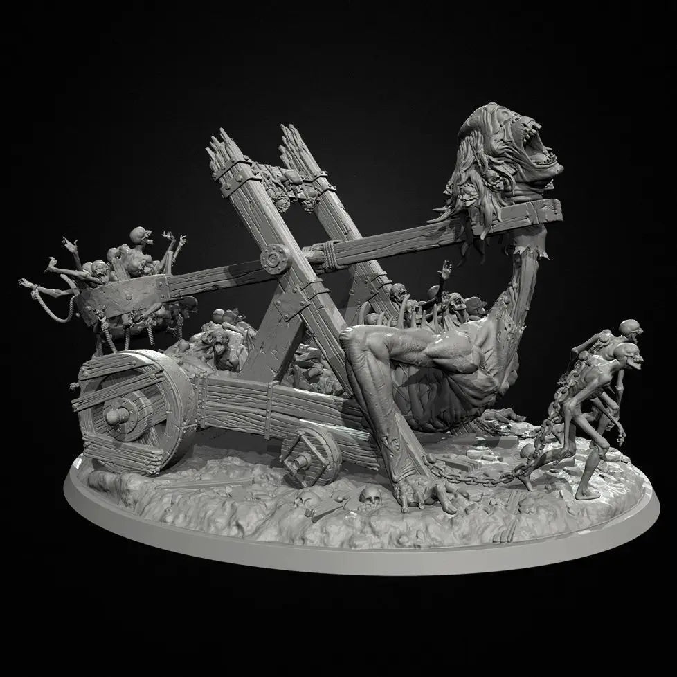 80mm Undead Corpse Chariot, 8 Figures, Resin Model Figure Kit, Fantasy Theme, Unassembled and Unpainted