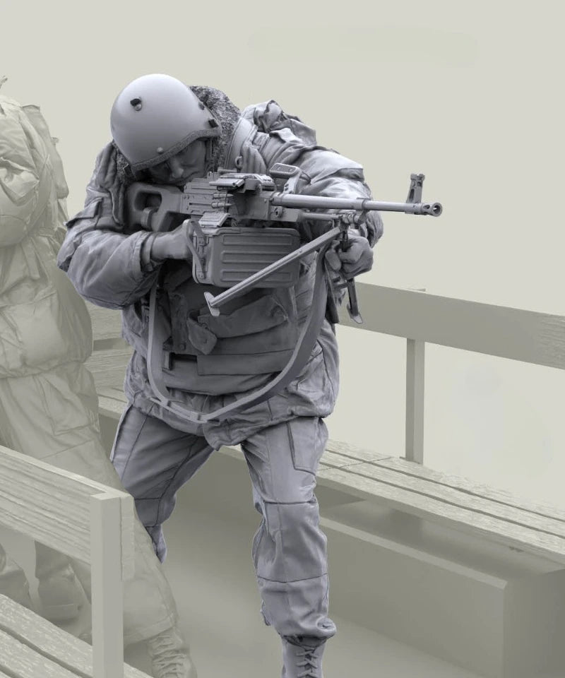1/16 Modern Russian Soldier Advancing in Tactical Gear, Resin Model Figure Kit, Unassembled and Unpainted