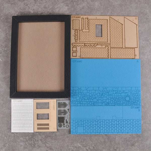 1/35 Waterfront Street with Brick Buildings, Resin Model Terrain Kit, Historical Theme, Unpainted