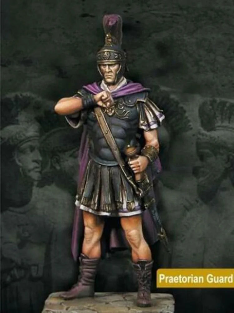 75mm Ancient Roman Praetorian Guard with Plume Helmet, Resin Model Figure Kit, Unassembled and Unpainted