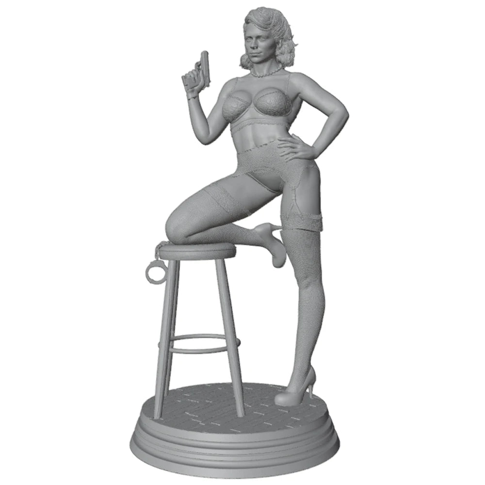 1/24 Armed Pin-up, Resin Model Figure Kit, Unassembled and Unpainted