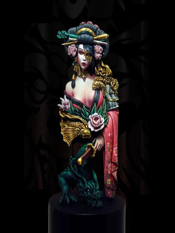 1/10 Asian Fantasy Sorceress with Ornate Crown, Resin Model Bust Kit, Fantasy Theme, Unassembled and Unpainted