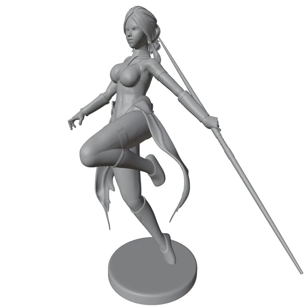 1/24 Female Warrior with Sword, Resin Model Figure Kit, Unassembled and Unpainted