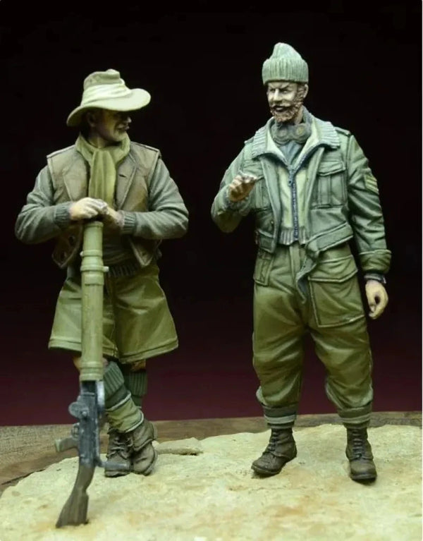 1/35 WWII British LRDG Soldiers, 2 Figures, Resin Model Figure Kit, Unassembled and Unpainted