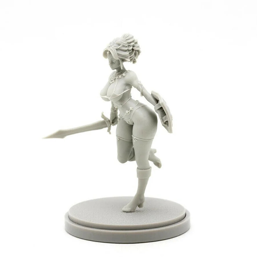 30mm Elf Female Warrior, Resin Model Figure Kit, Fantasy Theme, Unassembled and Unpainted