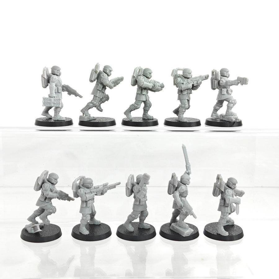 Sci-Fi Power Armor Squad 10-Figure Resin Set 37-52mm Kit - resin model view 2