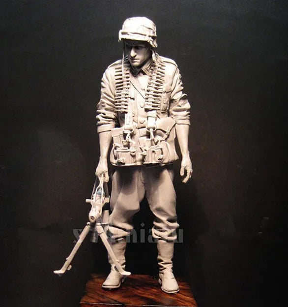 1/16 WWI German Machine Gunner, Resin Model Figure Kit, Unassembled and Unpainted