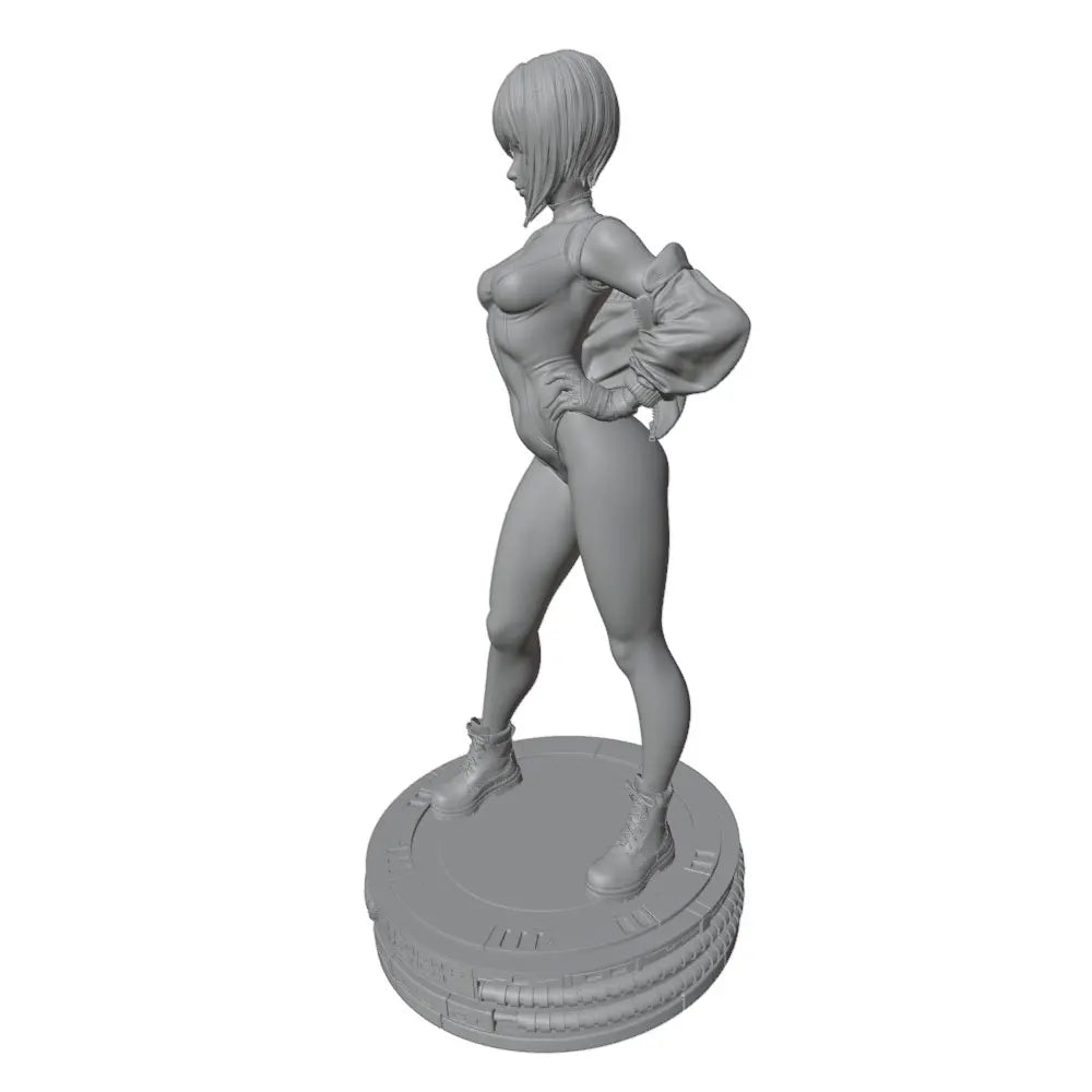 1/24 Woman in Ornate Shoulder Armor, Resin Model Figure Kit, Anime Theme, Unassembled and Unpainted
