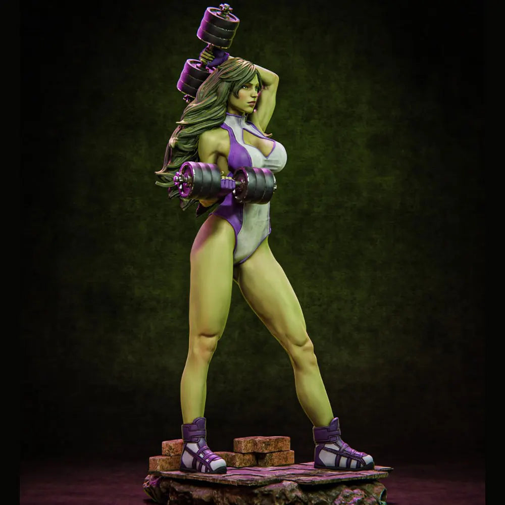 1/24 Female Barbarian with Battle Axe, Resin Model Figure Kit, Unassembled and Unpainted