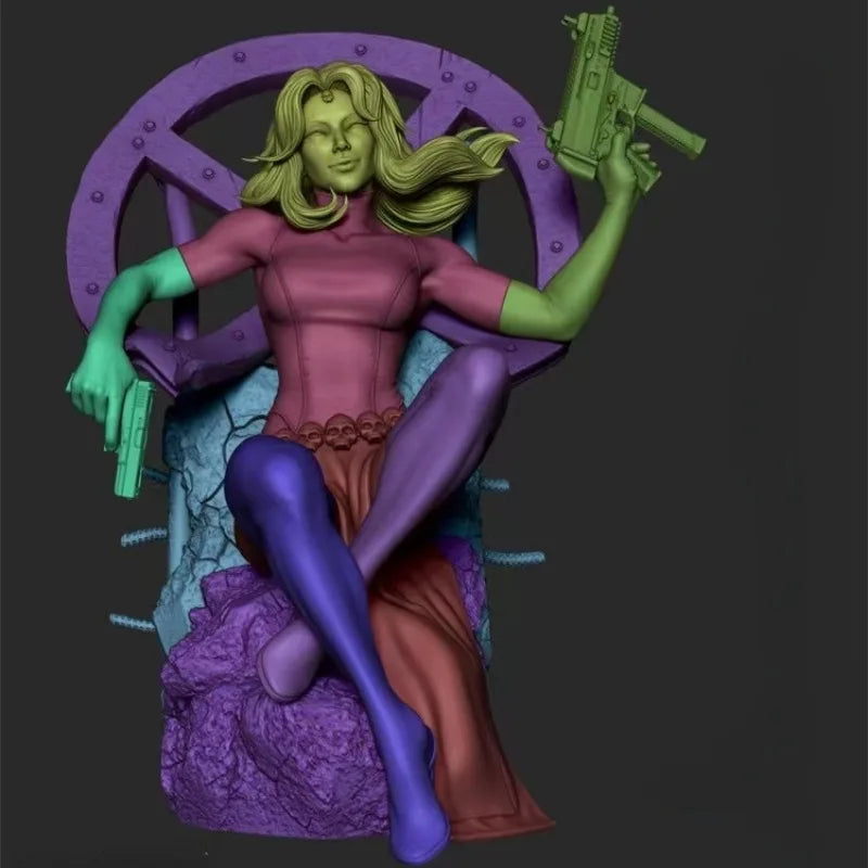 1/24 Female Mutant Gunner, Resin Model Figure Kit, Fantasy Theme, Unassembled and Unpainted
