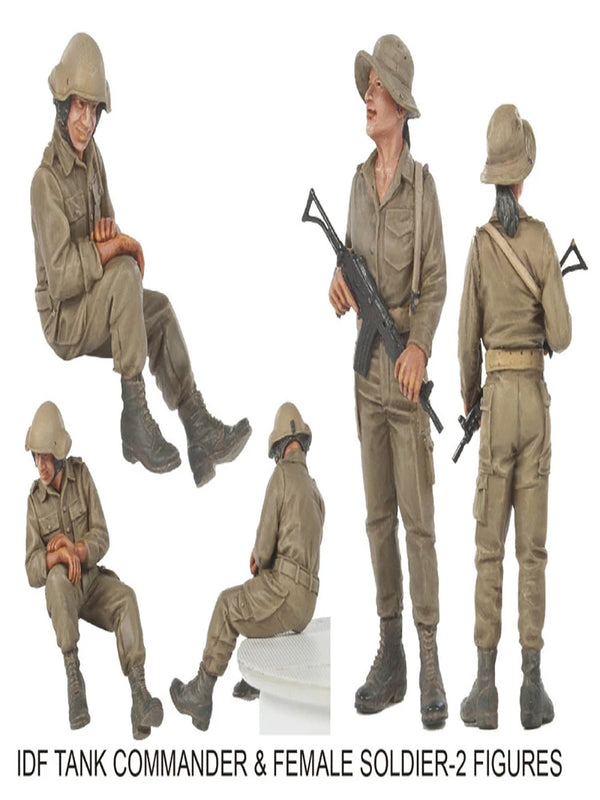 1/35 Modern IDF Tank Commander & Female Soldier, 2 Figures, Resin Model Figure Kit, Unassembled and Unpainted