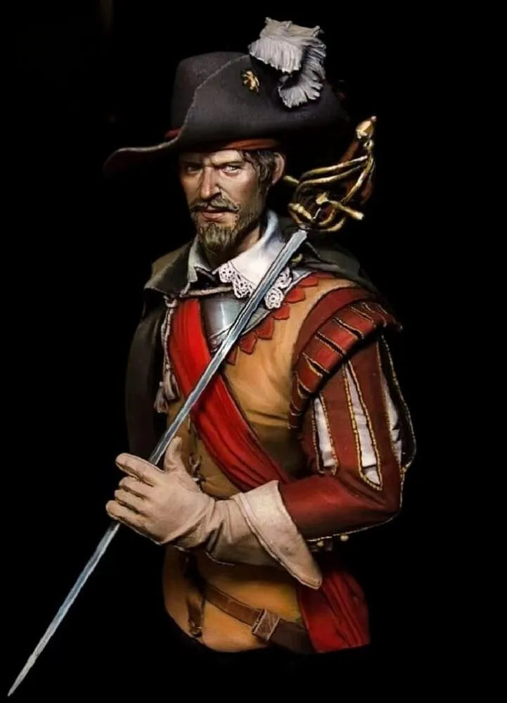 1/10 Napoleonic 18th Century Officer, Resin Model Bust Kit, Unassembled and Unpainted