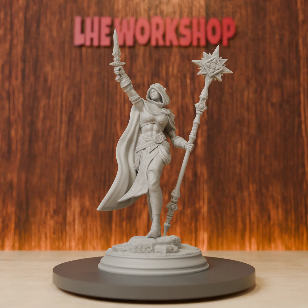 75mm Elf Priestess, Resin Model Figure Kit, Fantasy Theme, Unassembled and Unpainted