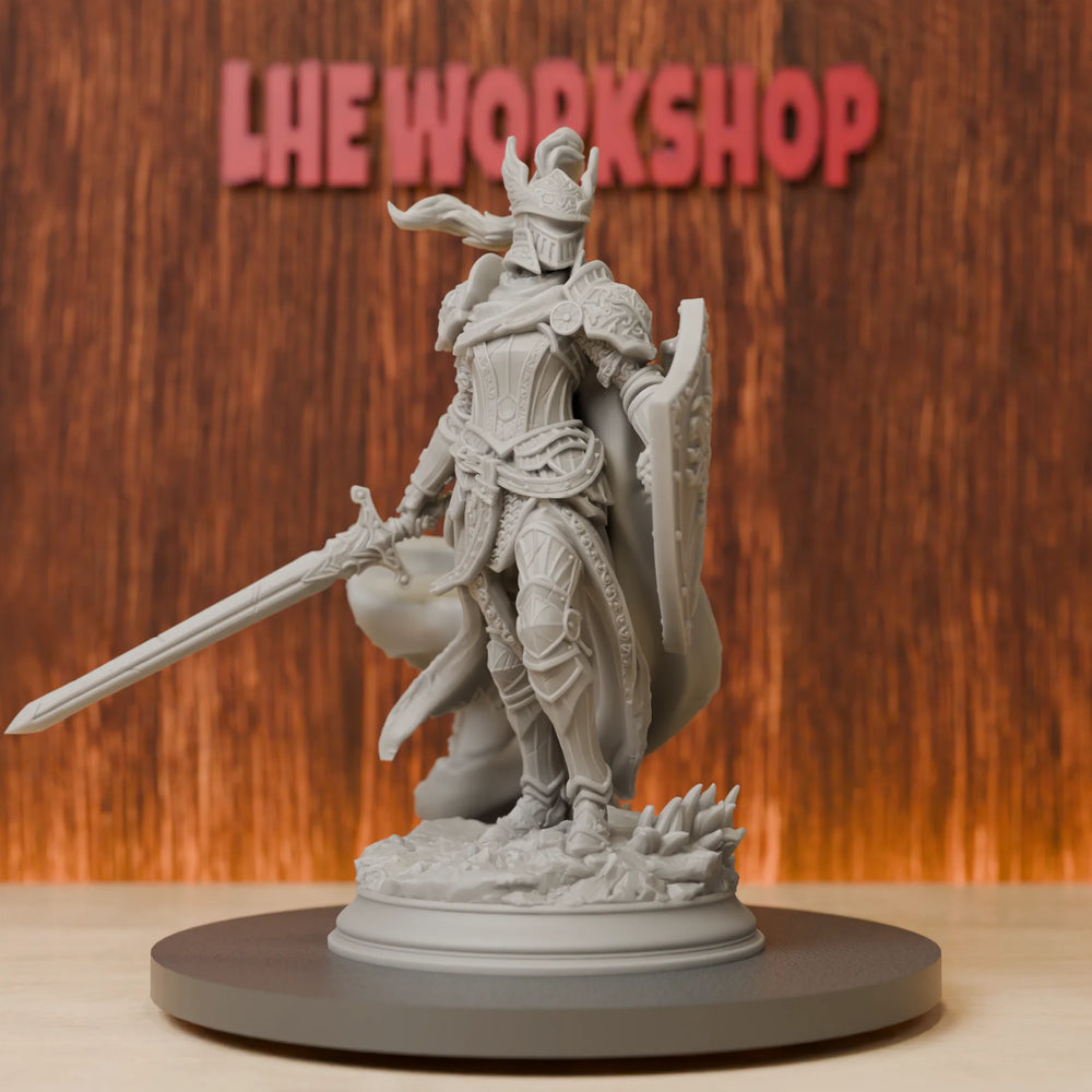 75mm Medieval Female Paladin, Resin Model Figure Kit, Unassembled and Unpainted