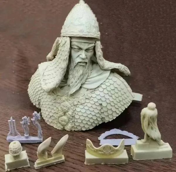 1/10 Medieval Warrior with Armor, Resin Model Bust Kit, Unassembled and Unpainted
