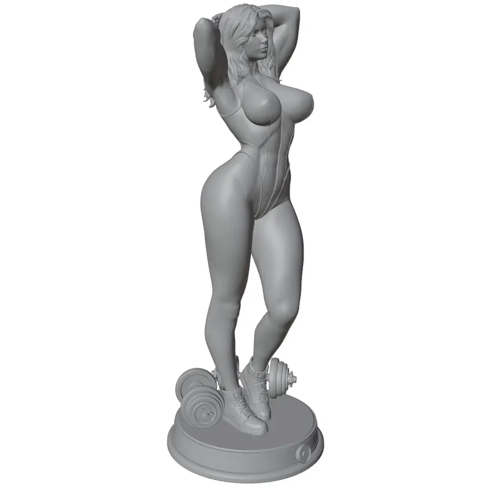1/24 Athletic Woman in Power Pose, Resin Model Figure Kit, Unassembled and Unpainted