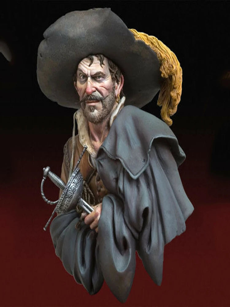 1/10 American Civil War Western Frontier Officer, Resin Model Bust Kit, Unassembled and Unpainted