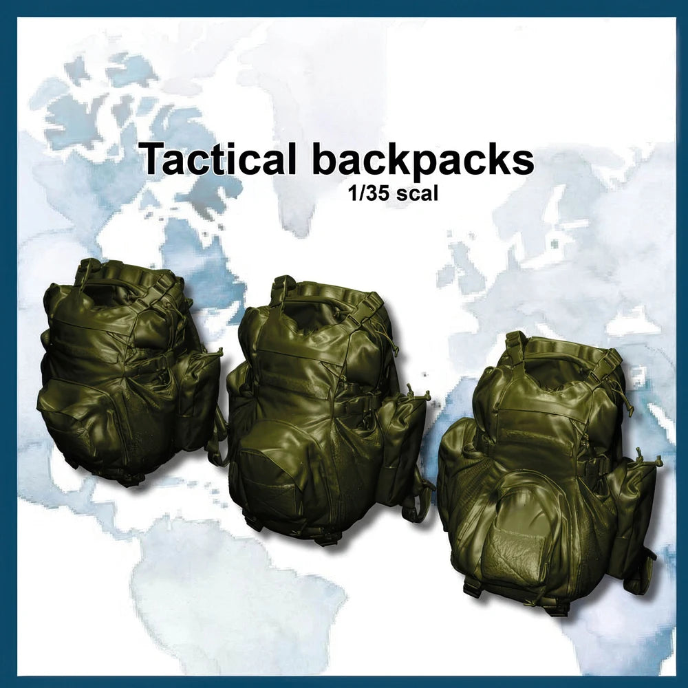 1/35 Modern Tactical Backpacks, Resin Model Accessory Kit, Unpainted