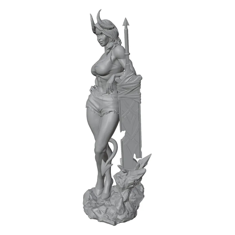 1/24 Demon Warrior with Horns and Great Sword, Resin Model Figure Kit, Fantasy Theme, Unassembled and Unpainted