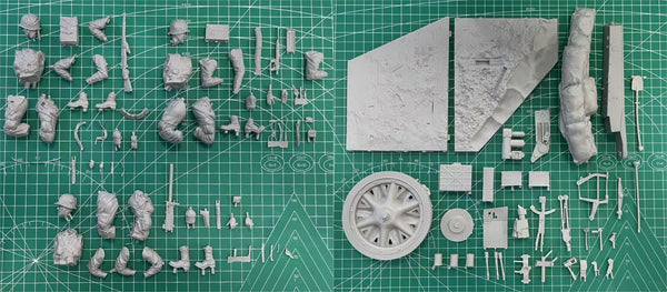 1/16 WWII 101st Airborne Artillery, 3 Figures, Resin Model Figure Kit, Unassembled and Unpainted