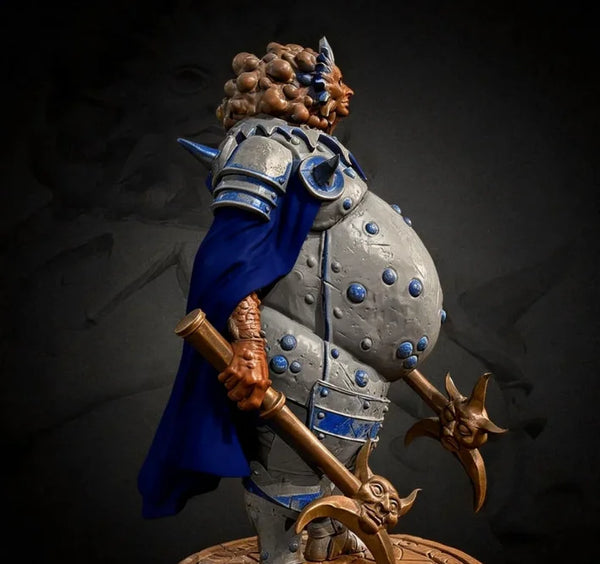 75mm Armored Spellcaster with Ornate Staff, Resin Model Figure Kit, Fantasy Theme, Unassembled and Unpainted
