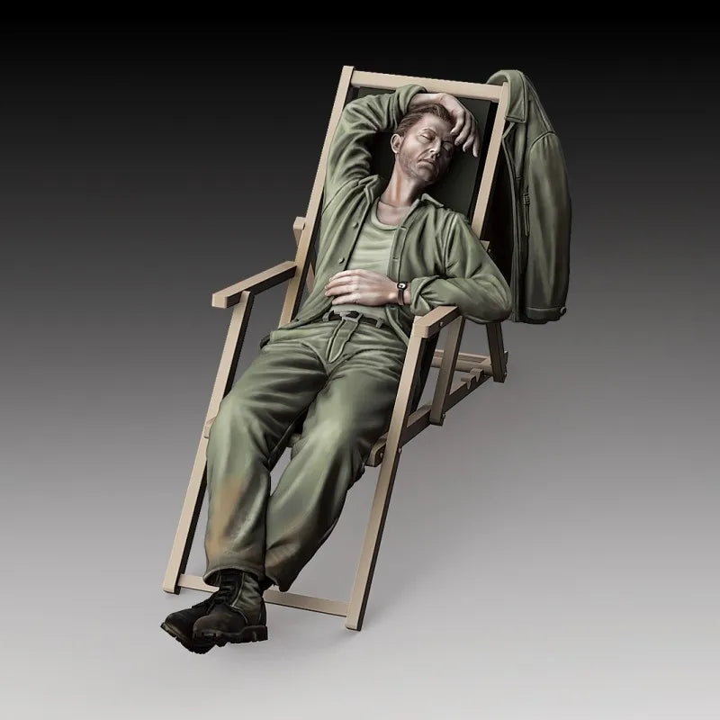 1/35 WWII U.S. Army Soldiers Resting, Resin Model Diorama Kit, Unassembled and Unpainted