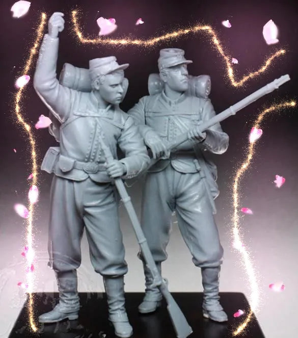 1/32 WWII Soviet Infantry, 2 Figures, Resin Model Figure Kit, Unassembled and Unpainted