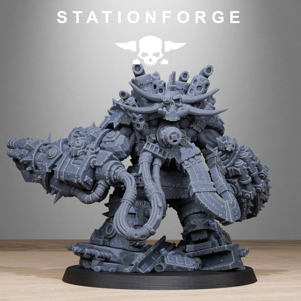 32mm Dark Fantasy Orc War Boss, 12 Figures, Resin Model Figure Kit, Fantasy Theme, Unassembled and Unpainted