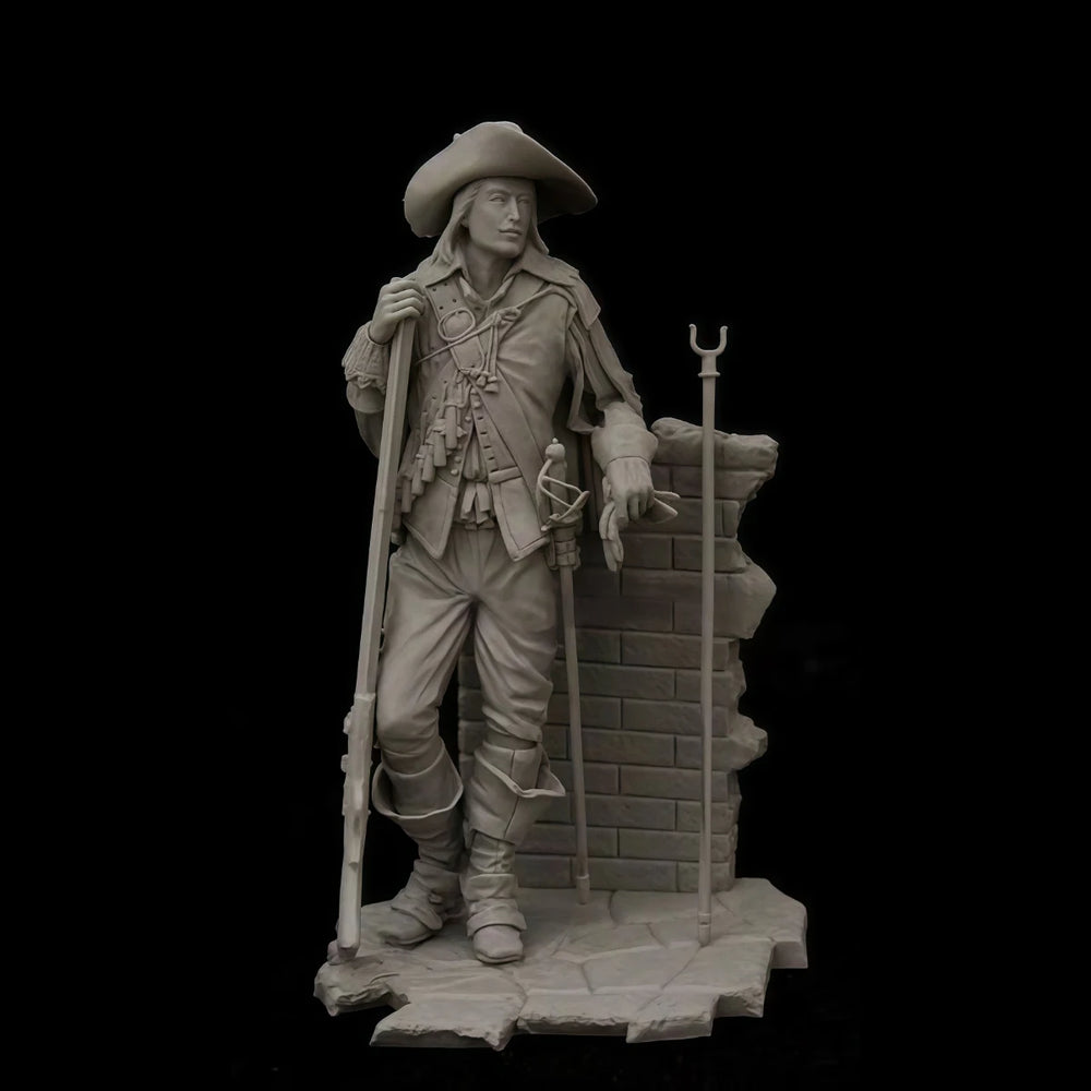75mm Napoleonic Soldier at Fortress, Resin Model Figure Kit, Unassembled and Unpainted