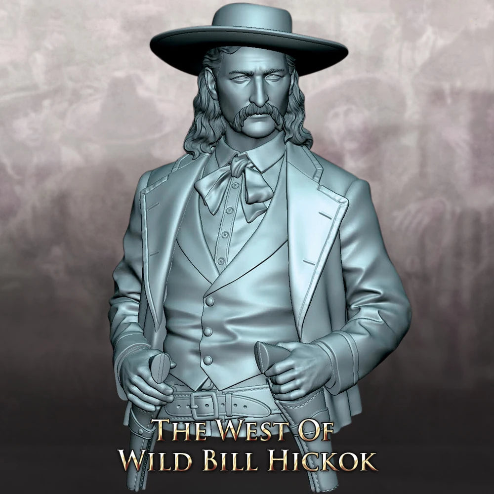 1/10 American Civil War Wild Bill Hickok, Resin Model Bust Kit, Unassembled and Unpainted