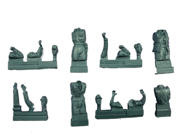 1/35 WWII Panzer Tank Crew, 8 Figures, Resin Model Figure Kit, Unassembled and Unpainted
