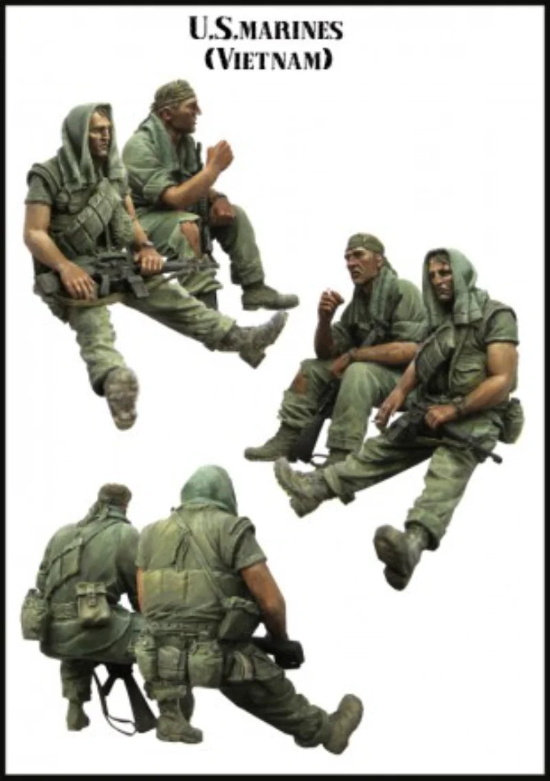 1/35 Vietnam War US Marines, 4 Figures, Resin Model Figure Kit, Unassembled and Unpainted