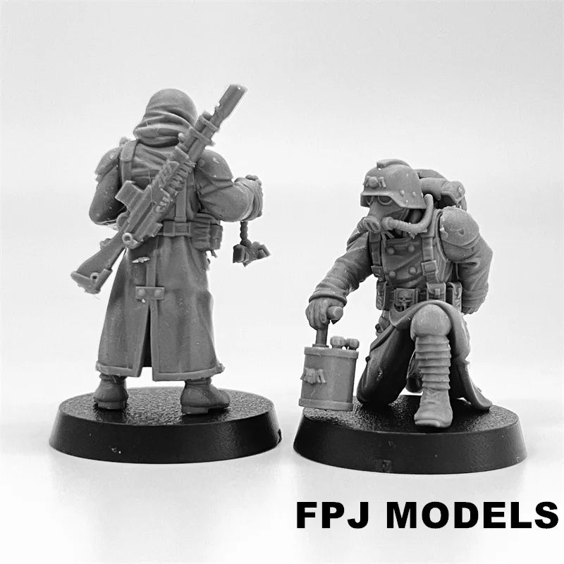 28mm WWII Guard Acolytes, Resin Model Figure Kit, Unassembled and Unpainted