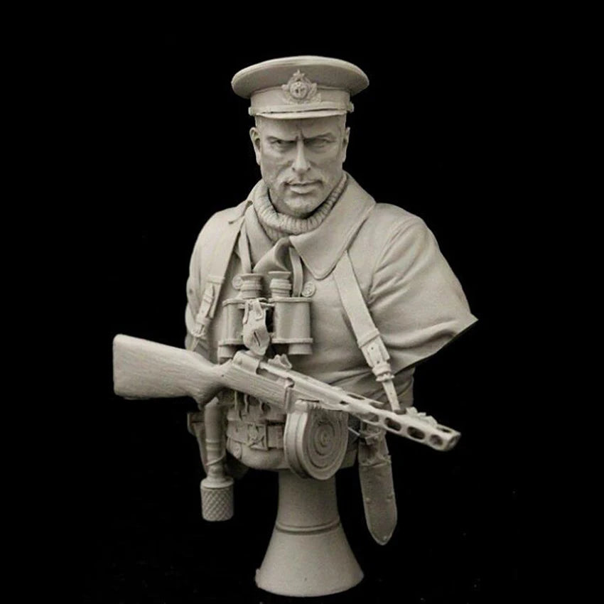 1/10 WWI British Infantry with Pith Helmet, Resin Model Bust Kit, Unassembled and Unpainted