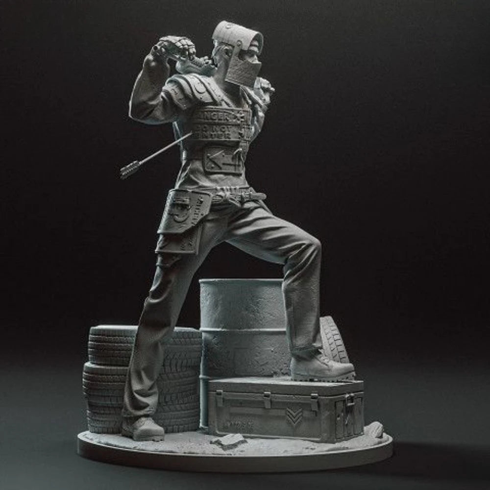 Post-Apocalyptic Survivors, 4 Figures, Resin Model Figure Kit, Sci-Fi Theme, Unassembled and Unpainted