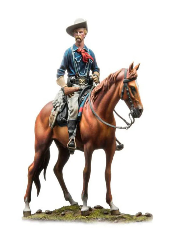 1/32 Napoleonic French Hussar Officer on Horseback, Resin Model Figure Kit, Unassembled and Unpainted