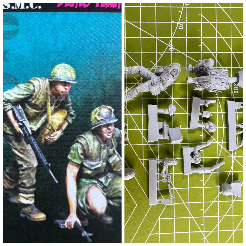 1/35 Vietnam War US Jungle Patrol, 2 Figures, Resin Model Figure Kit, Unassembled and Unpainted