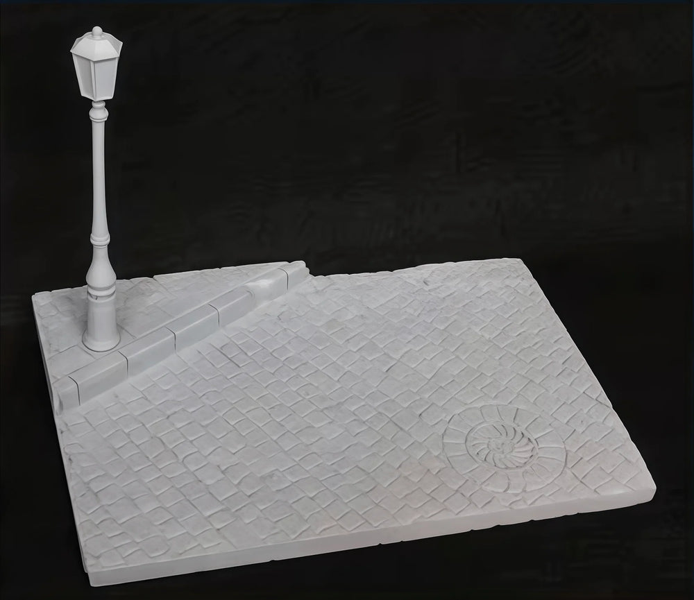 1/35 Street Lamp Platform Base, Resin Model Terrain Kit, Historical Theme, Unpainted