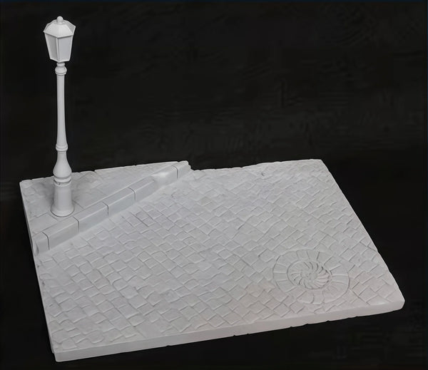 1/35 Street Lamp Platform Base, Resin Model Terrain Kit, Historical Theme, Unpainted