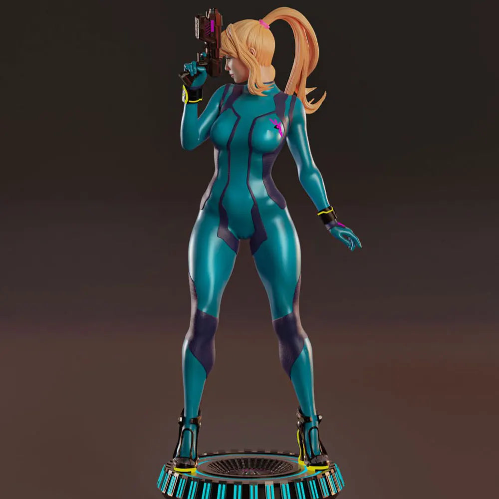 1/24 Female Commando with Rifle and Gadget, Resin Model Figure Kit, Sci-Fi Theme, Unassembled and Unpainted