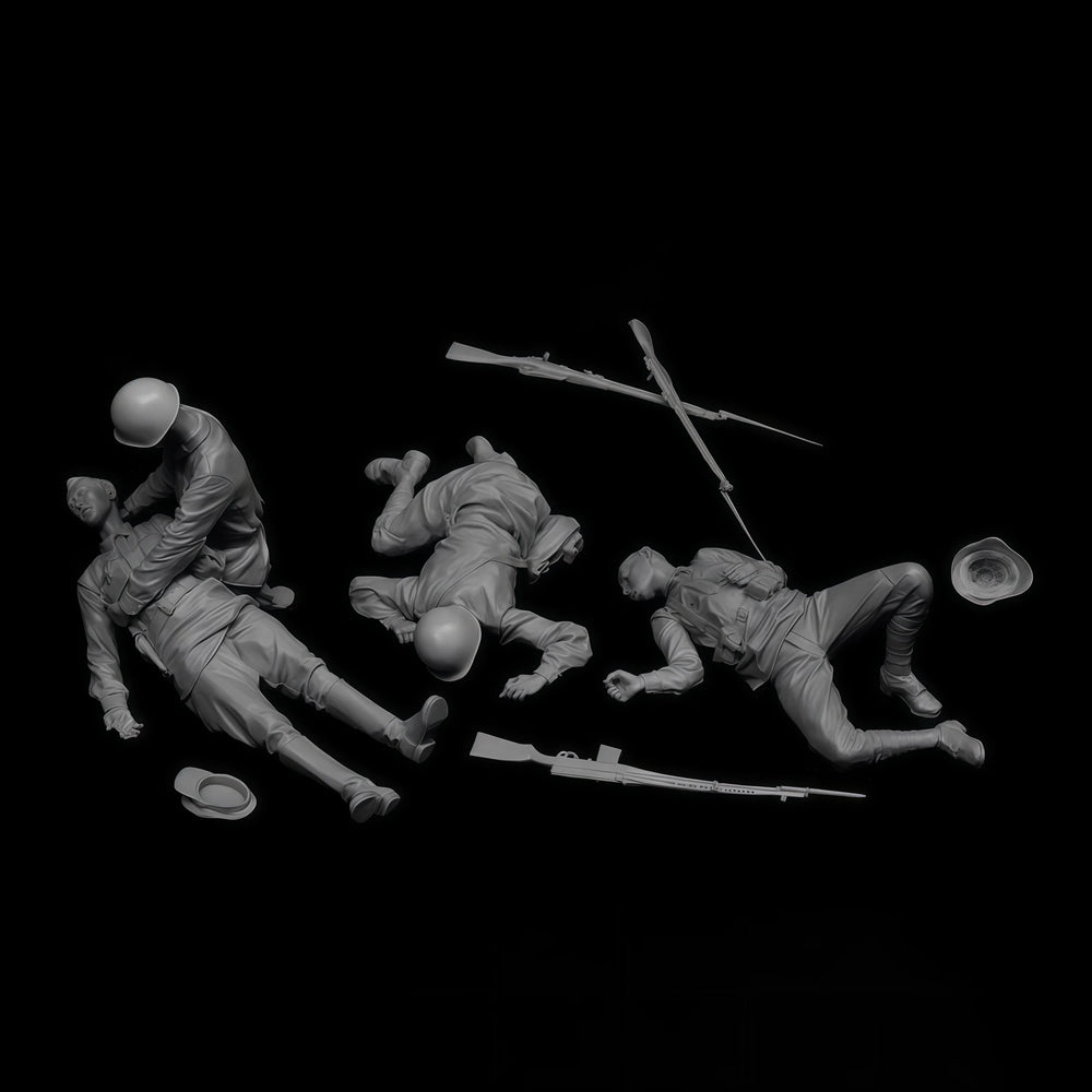 1/35 Modern Wounded Soldiers, 4 Figures, Resin Model Figure Kit, Unassembled and Unpainted
