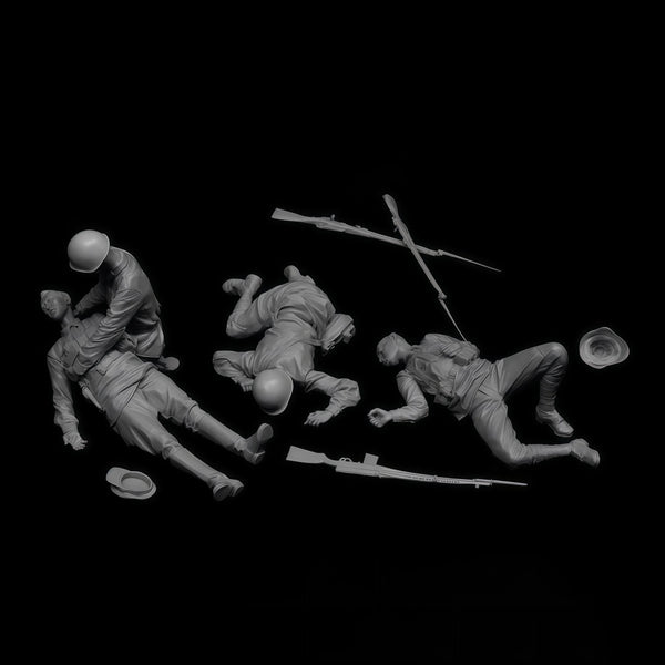 1/35 Modern Wounded Soldiers, 4 Figures, Resin Model Figure Kit, Unassembled and Unpainted