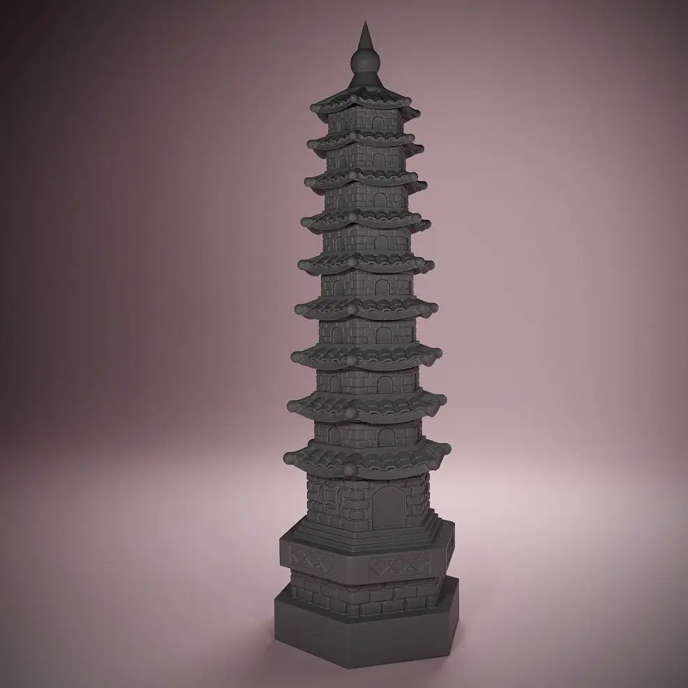 80mm Chinese Wenchang Pagoda Architecture, Resin Model Terrain Kit, Historical Theme, Unpainted
