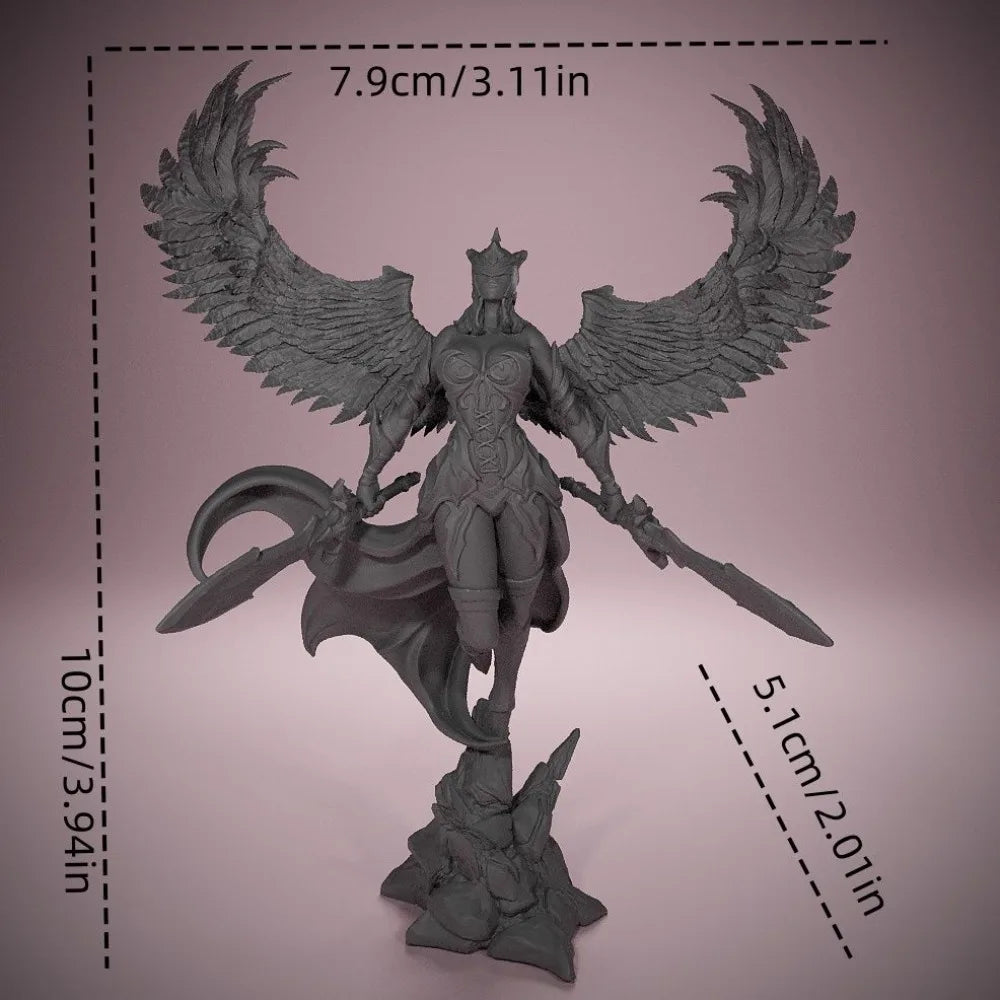 100mm Winged Valkyrie Goddess, Resin Model Figure Kit, Fantasy Theme, Unassembled and Unpainted